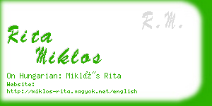 rita miklos business card